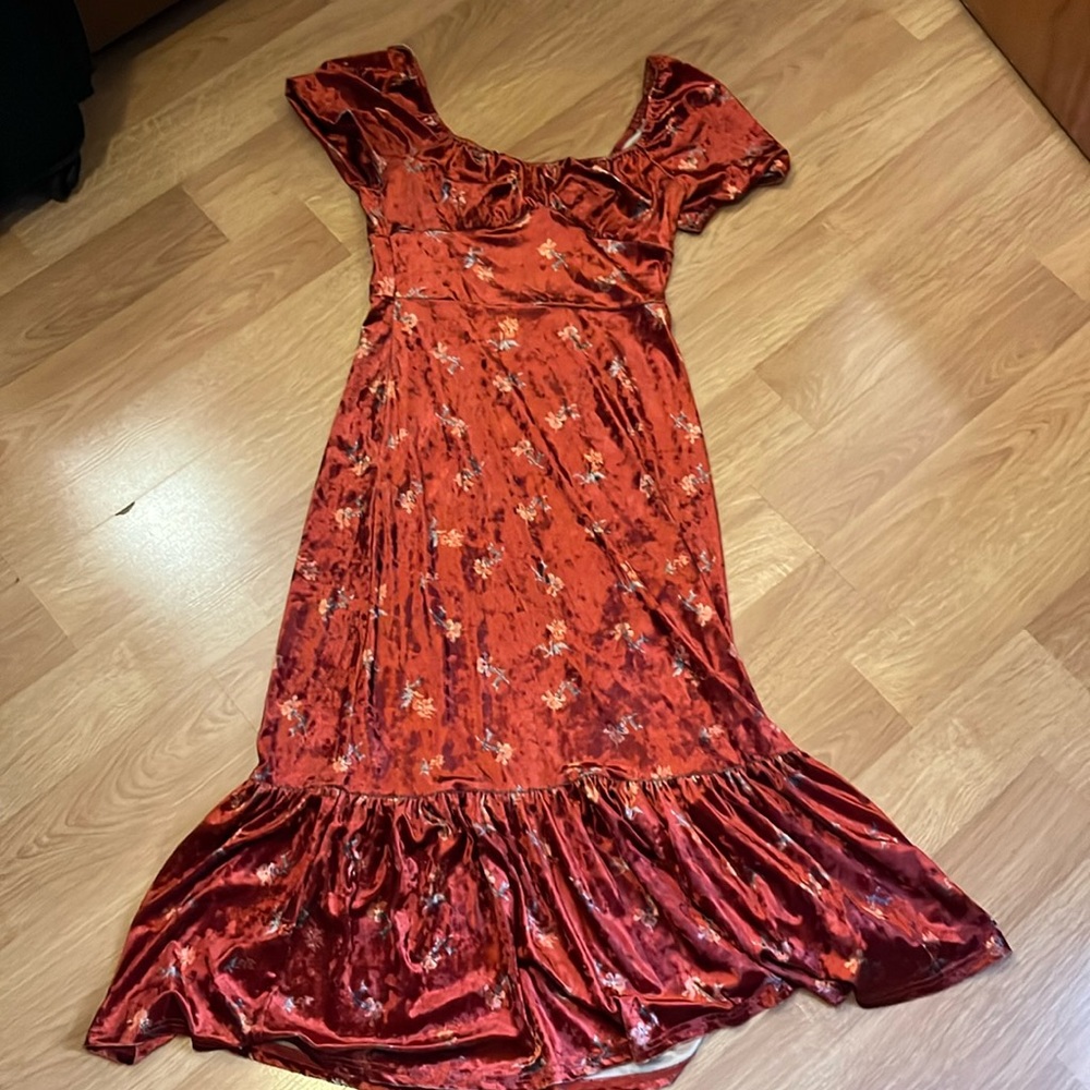 Fabulous Asian suede  floral dress